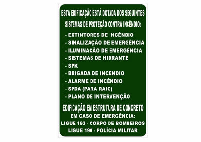 Placa M1 - 500x350mm - Demais dimensões sob consulta